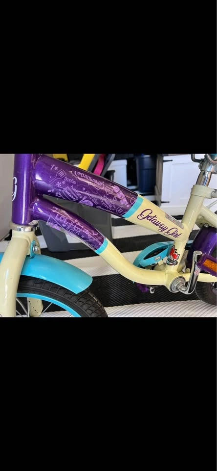14” Kids Bike - Super Cute w/ Training Wheels & Doll Seat - photo 4