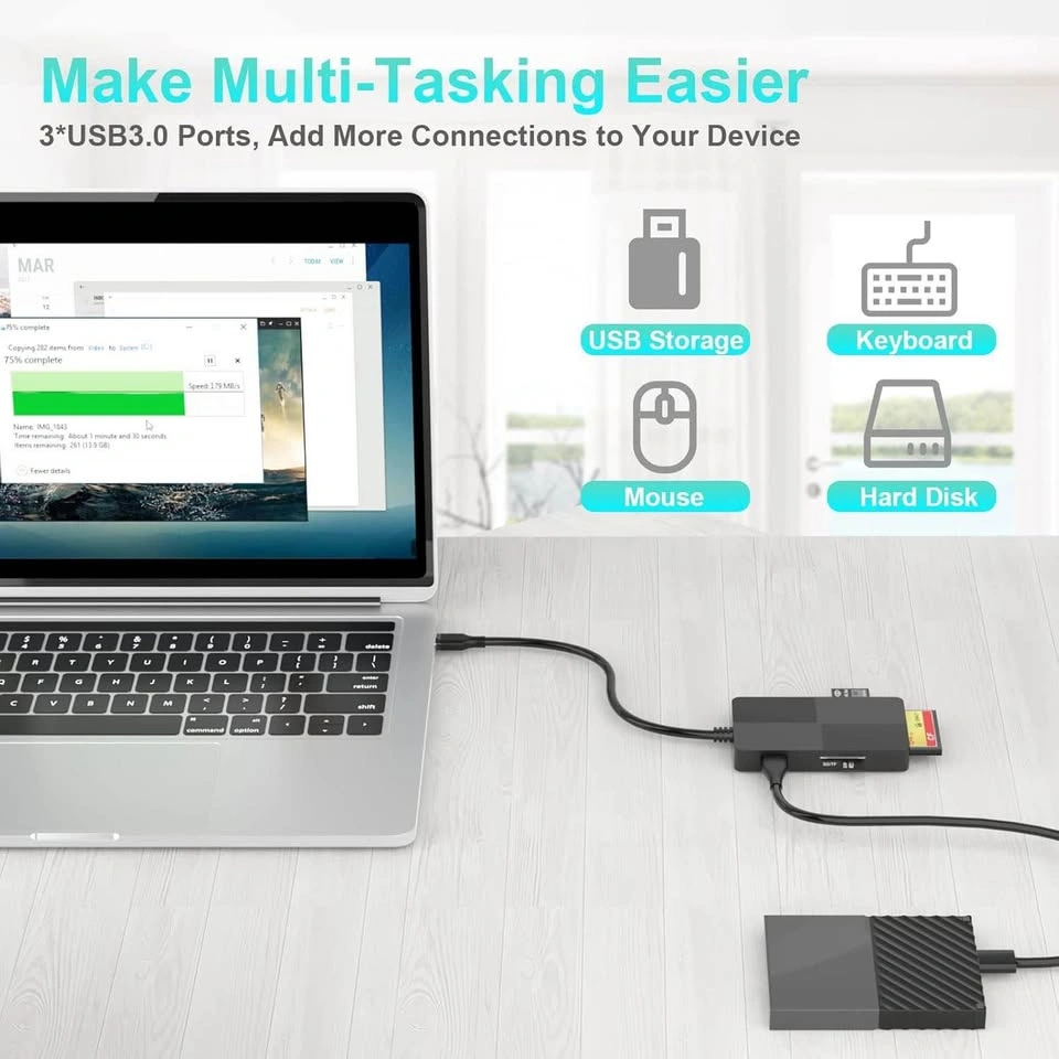 USB 3.0 8-in-1 Multi Card Reader Hub - photo 5