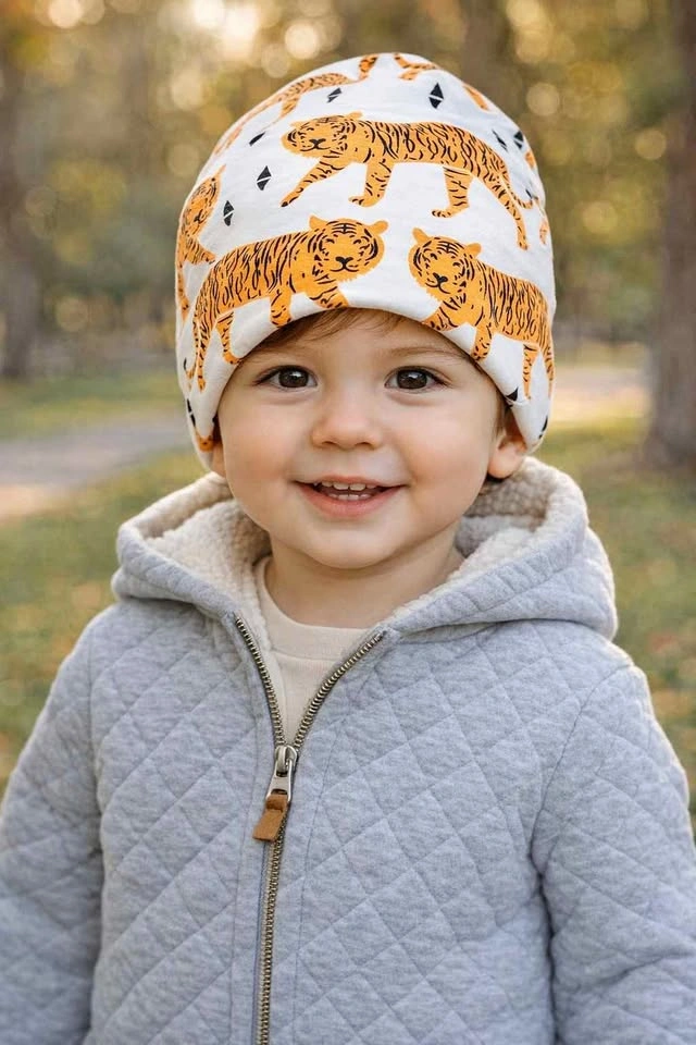 NEW Kids Tiger Print Beanie – Toddler Hat 🐅