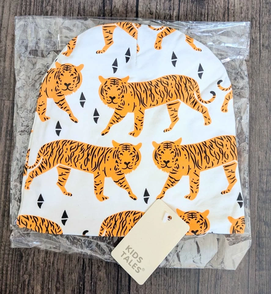 NEW Kids Tiger Print Beanie – Toddler Hat 🐅 - photo 3