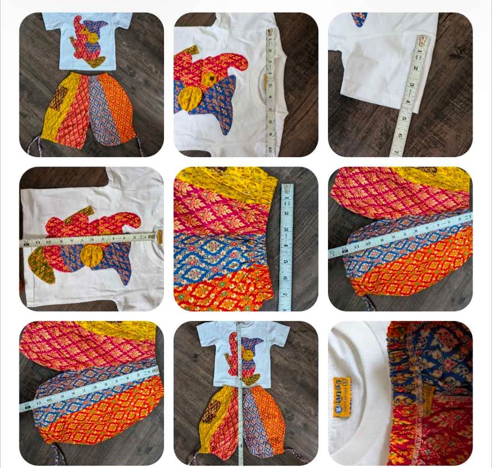 Handmade Patchwork Toddler Outfit 12-24 Months - Boho Set - photo 2