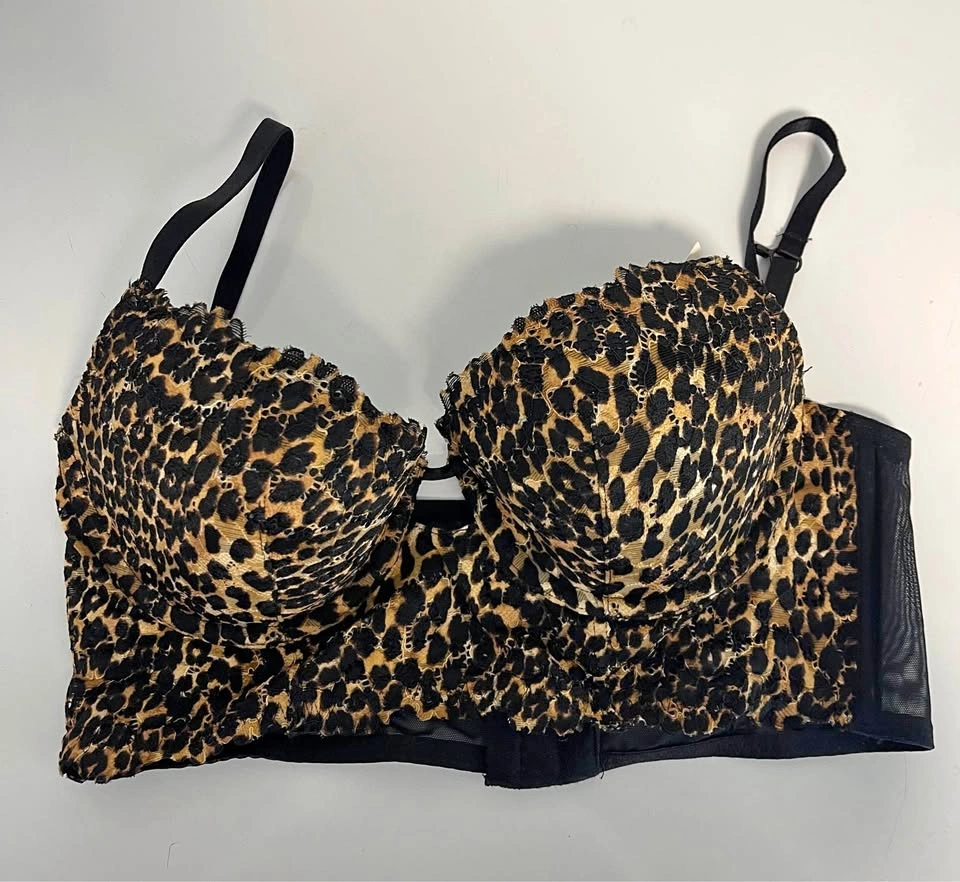 Leopard Print Lace Short Bustier/Bra Size 36B