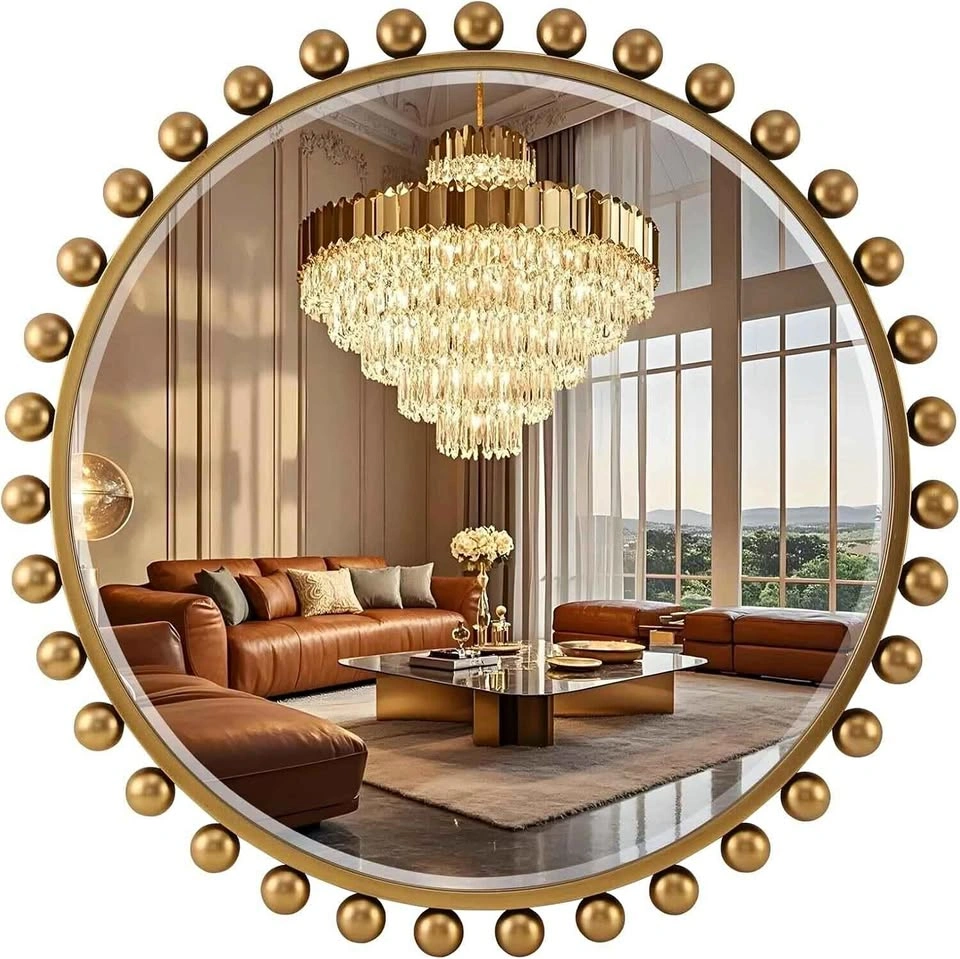 30 Inch Round Wall Mirror with Antique Gold *** BRAND NEW ***