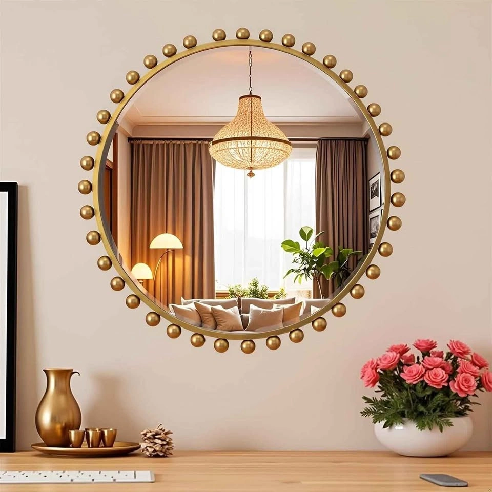 30 Inch Round Wall Mirror with Antique Gold *** BRAND NEW *** - photo 2