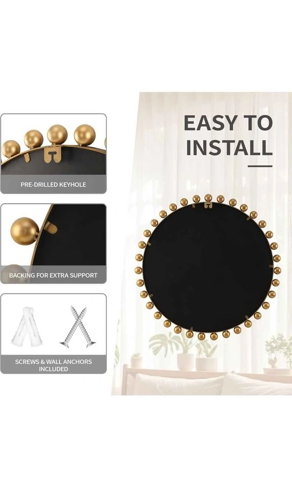 30 Inch Round Wall Mirror with Antique Gold *** BRAND NEW *** - photo 5
