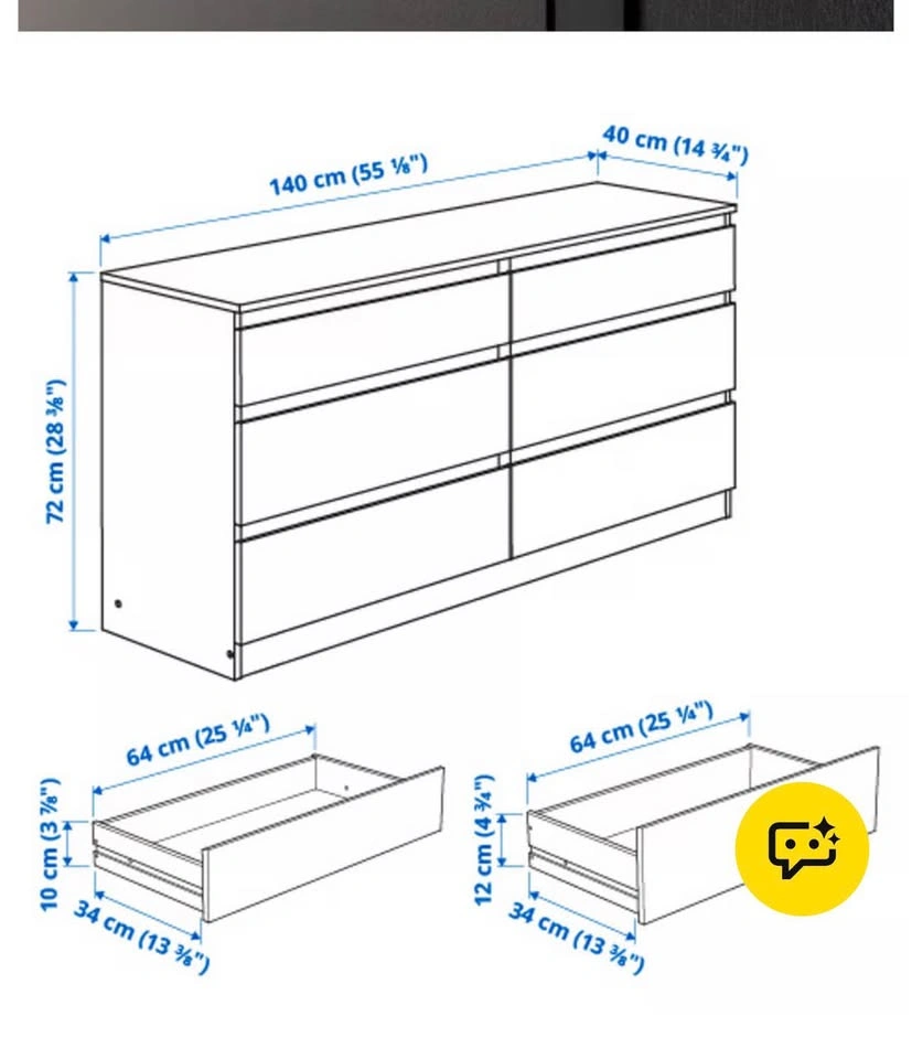 IKEA kullen 6-Drawer Dresser | pick up near square one - photo 3
