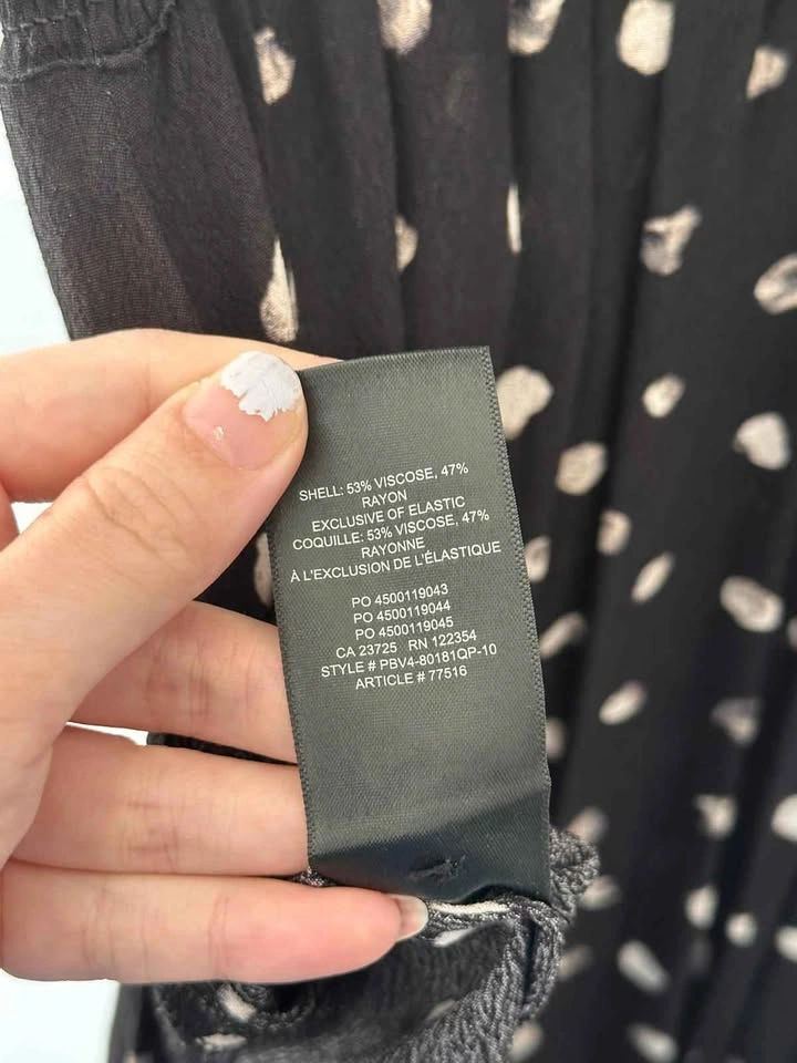 Aritzia Wilfred XXS Black Polka Dot Midi Dress - photo 3
