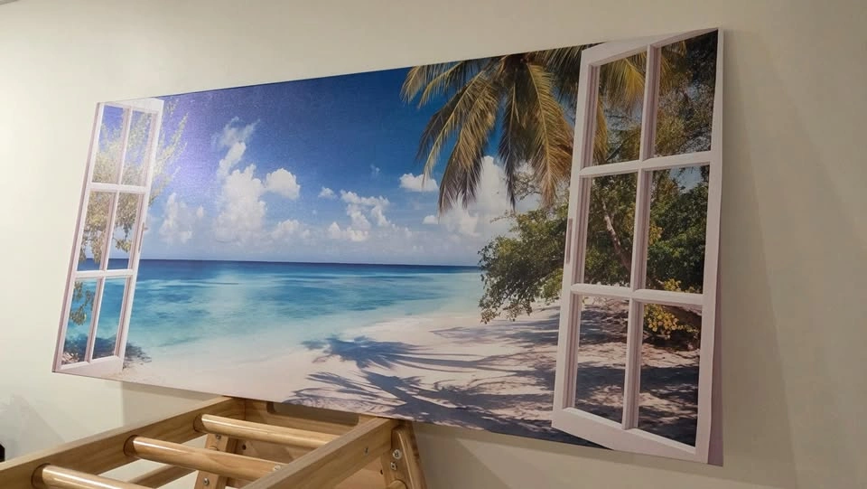 Window View Beach Canvas 52x24 – Ocean Wall Art - photo 2