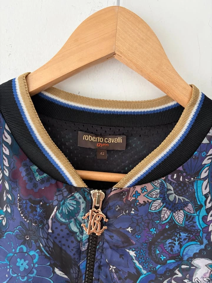 Roberto Cavalli Gym Multicolor Printed Velvet Zip Up Jacket Size - photo 3