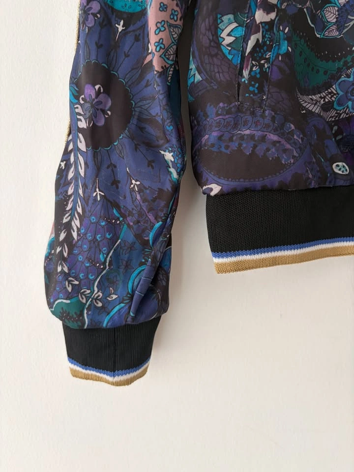 Roberto Cavalli Gym Multicolor Printed Velvet Zip Up Jacket Size - photo 5