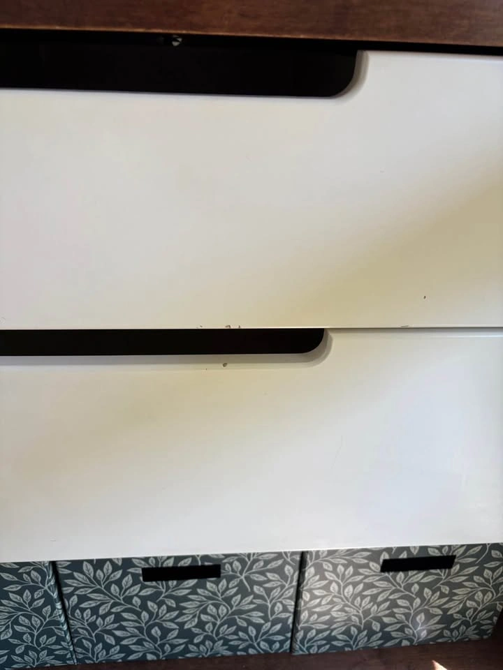 Oeuf dresser with changing pad topper, two drawers and bottom sh - photo 3