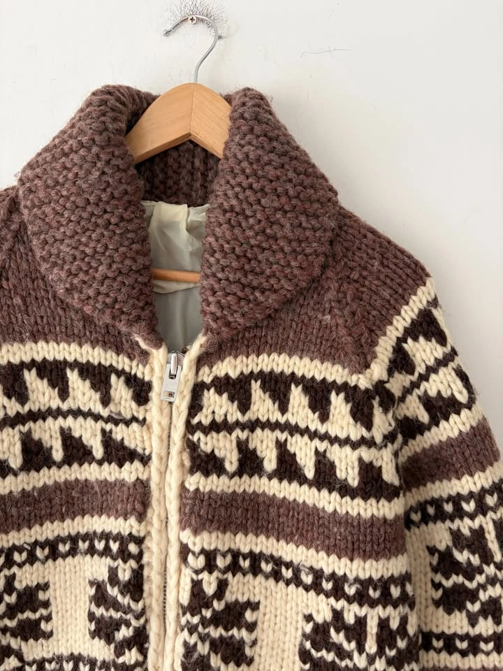 Vintage Cowichan Women's Wool Cardigan Sweater Size S - photo 2