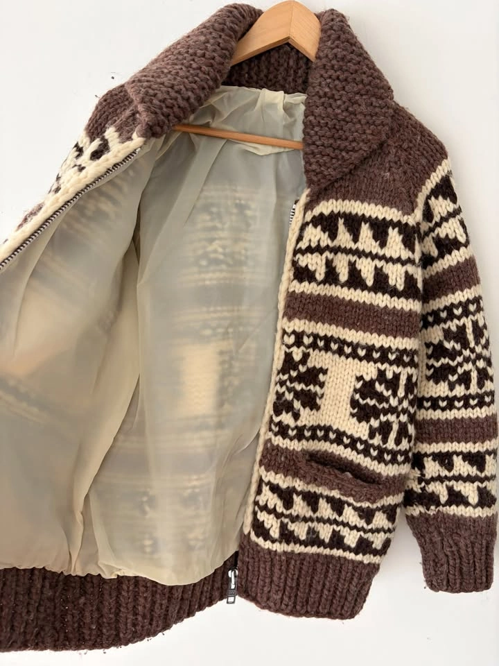 Vintage Cowichan Women's Wool Cardigan Sweater Size S - photo 5