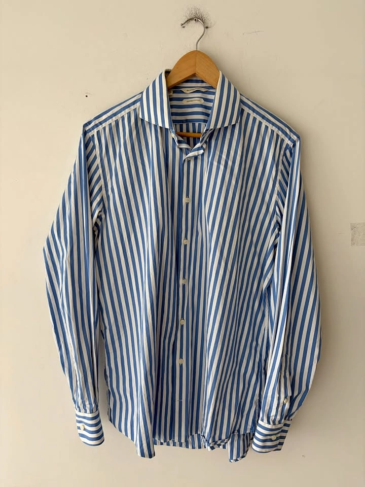 Suitsupply Egyptian Cotton Stripped Slim Fit Shirt Size 16.5