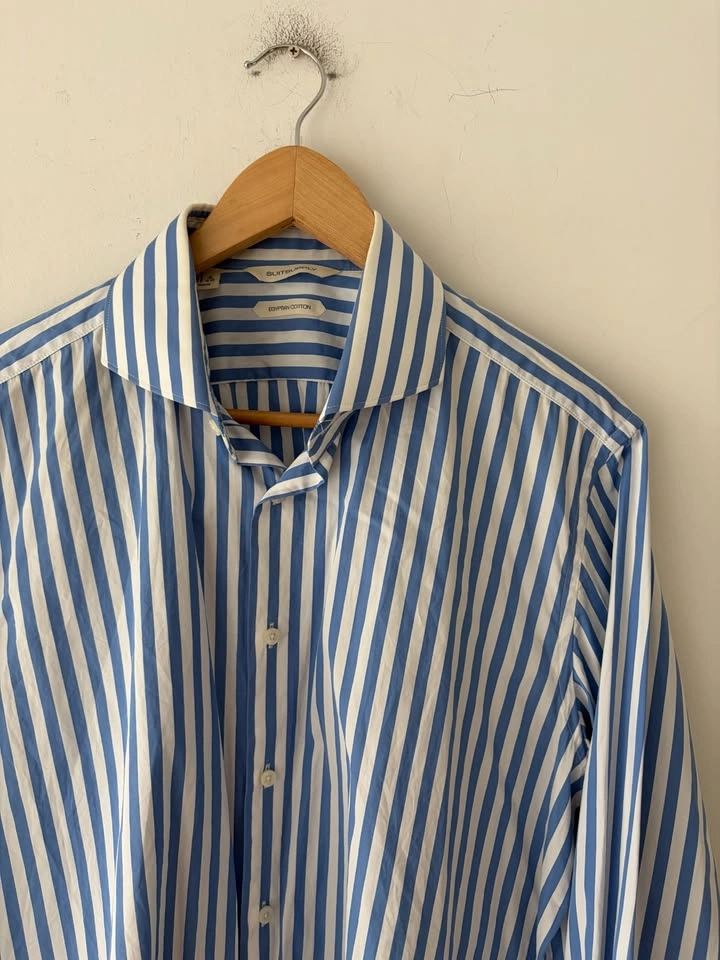 Suitsupply Egyptian Cotton Stripped Slim Fit Shirt Size 16.5 - photo 2