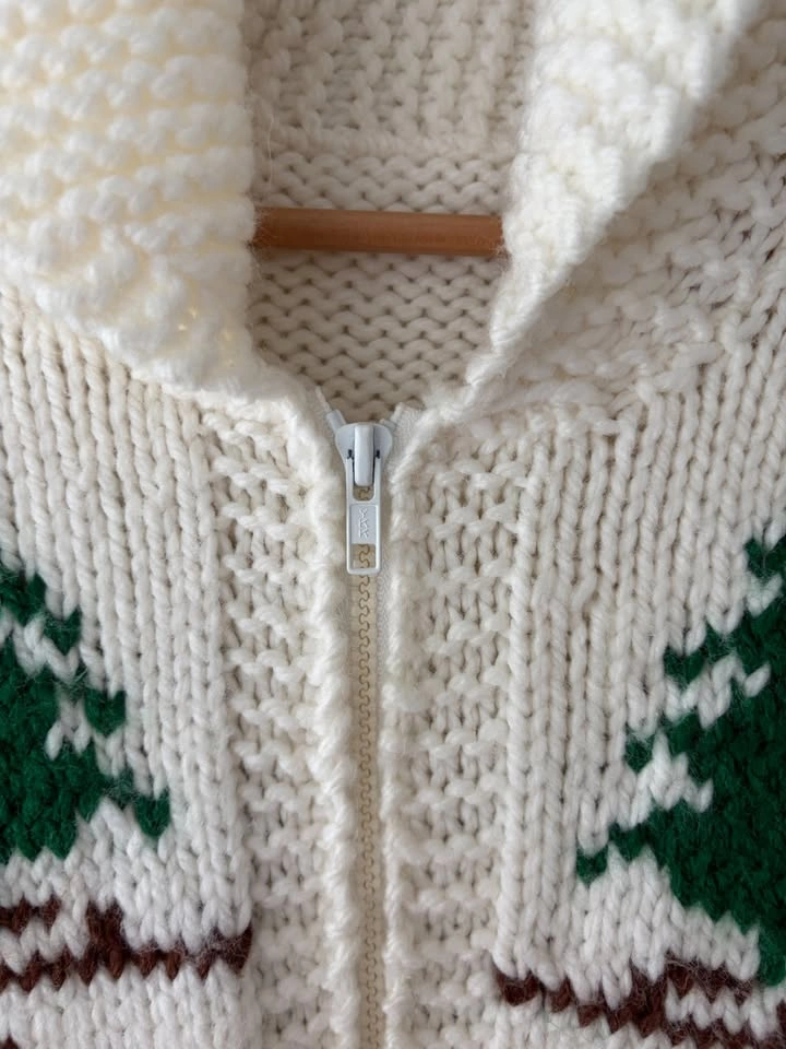 Vintage 60's Cowichan Deer Buck Elk Wool Cardigan Sweater M - photo 3