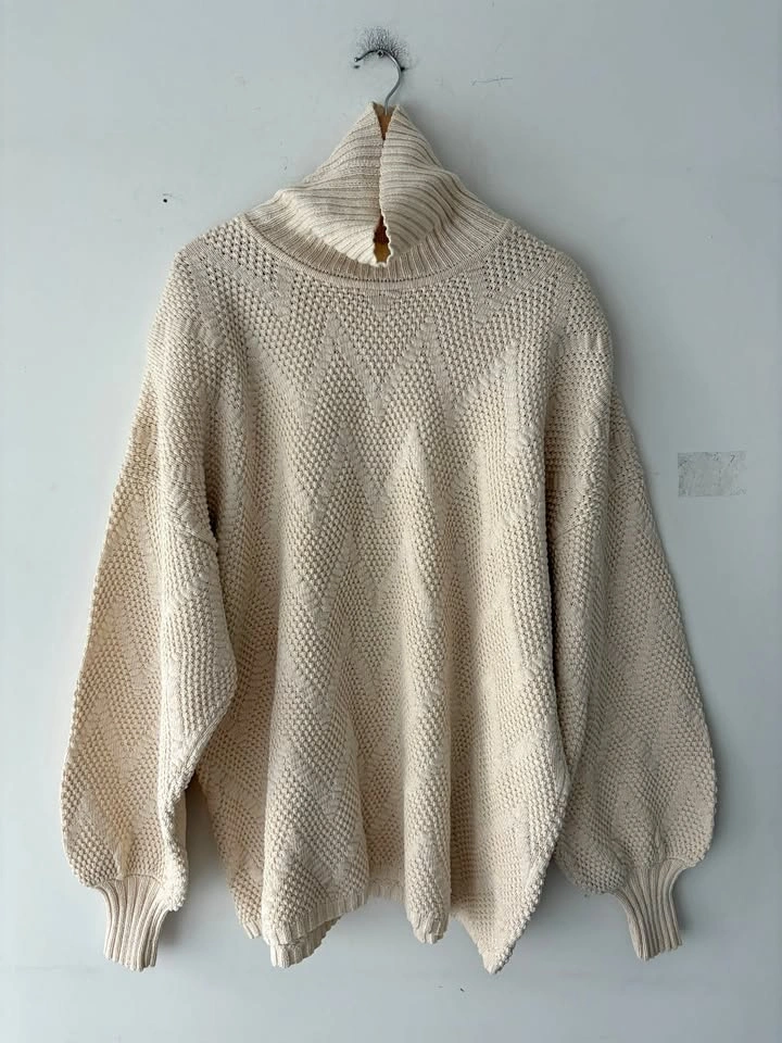 Chris Triola 100% Cotton Knit Pullover Sweater Size L