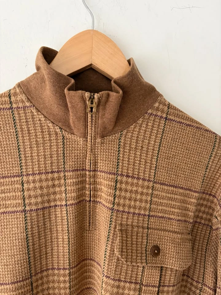Ralph Lauren Polo Golf Mens Houndstooth Quarter-zip Pullover Siz - photo 3