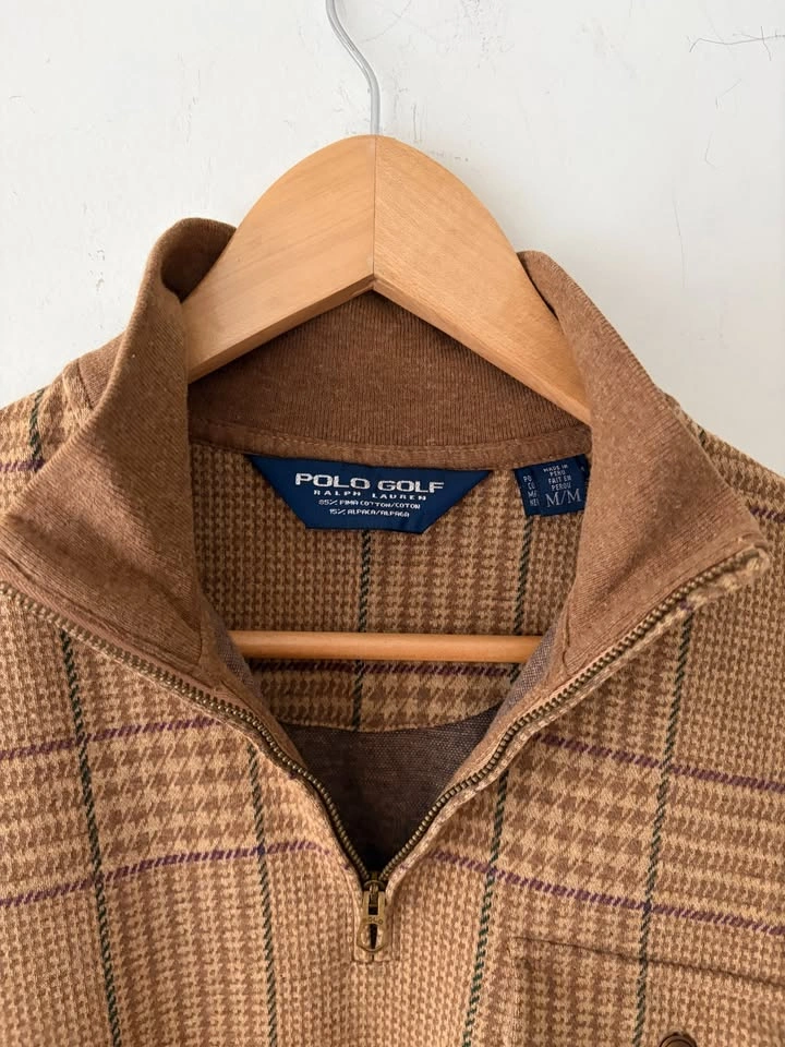 Ralph Lauren Polo Golf Mens Houndstooth Quarter-zip Pullover Siz - photo 4
