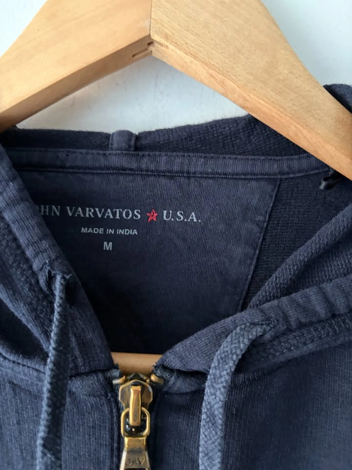 John Varvatos Lightweight Navy Full Zip Hoodie Sweatshirt Size M - photo 3