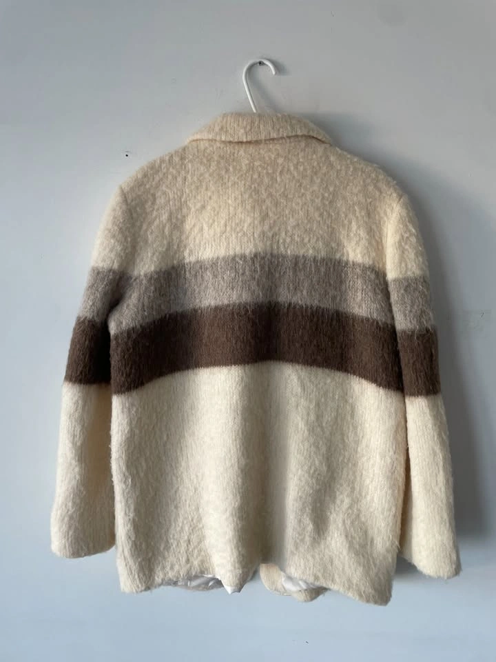 Vintage HILDA Ltd Icelandic Wool Stripe Men Coat Size L - photo 5