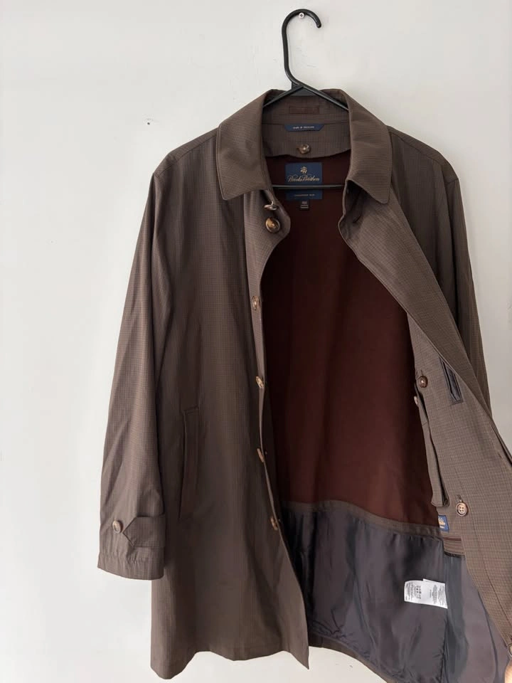Brooks Brothers Flannel Lined Coat Jacket Size 40 - photo 4