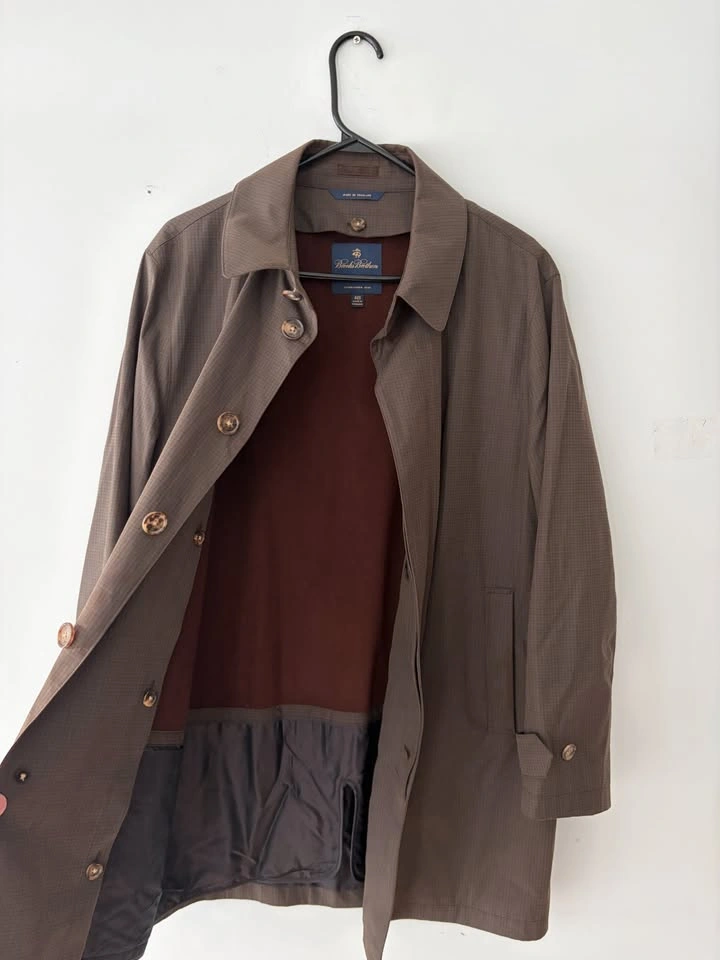 Brooks Brothers Flannel Lined Coat Jacket Size 40 - photo 5