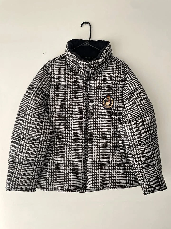 Ralph Lauren Crest-Patch Puffer Women's Plaid Jacket XXL