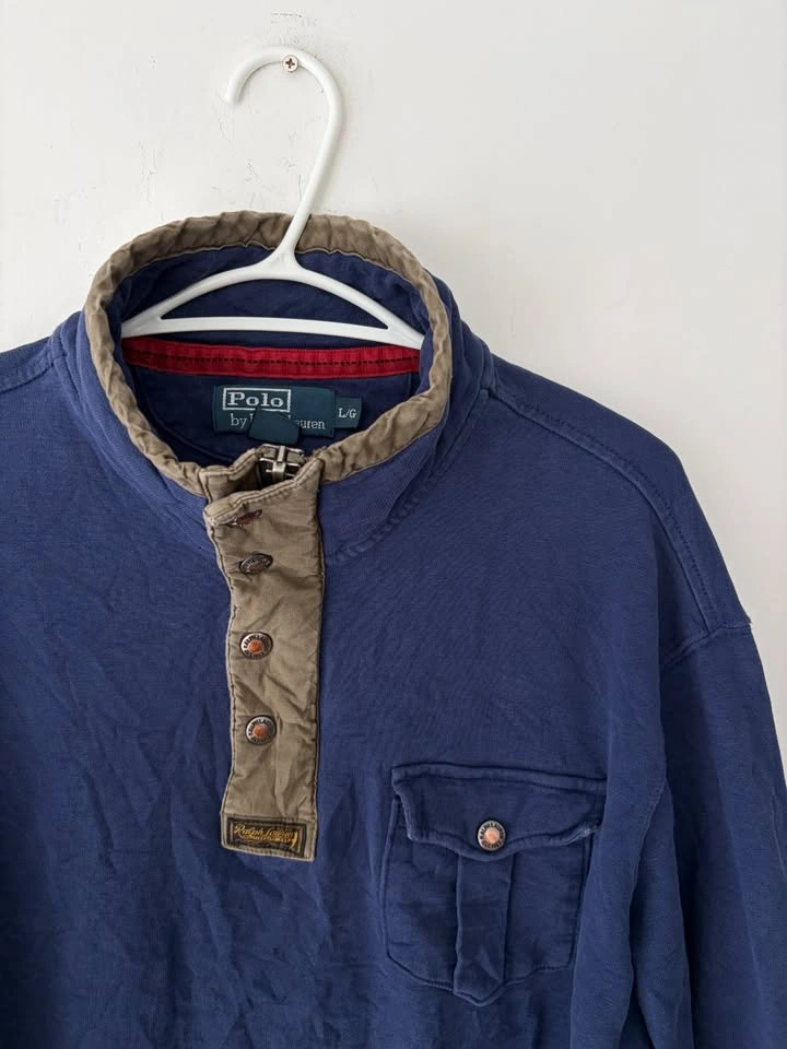 Vintage Polo Ralph Lauren Snap T Sweatshirt Size L - photo 2