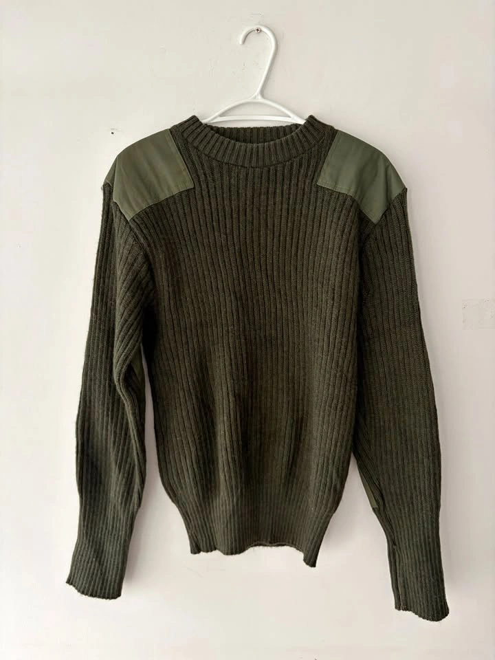 Vintage Commando Jack Young Wool Green Military Sweater Size 44