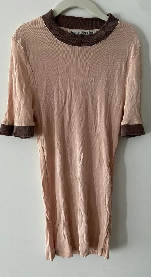 Acne Studios Pink & Brown Distressed Ringer T-Shirt Size S - photo 2