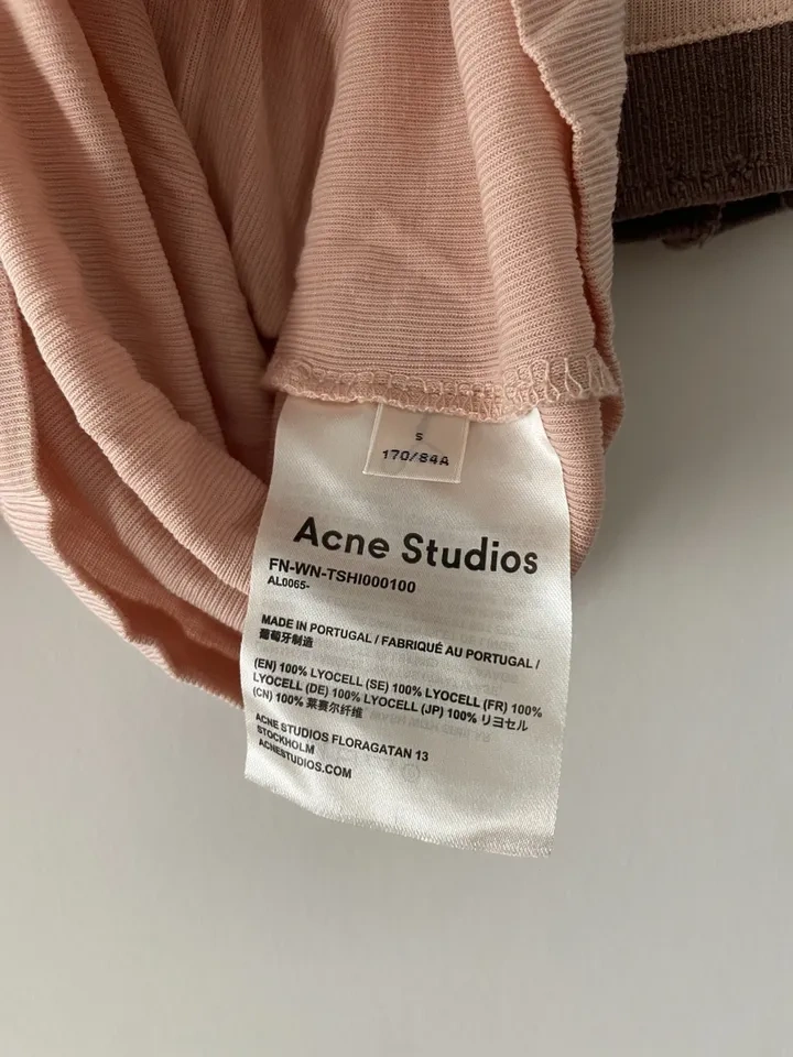 Acne Studios Pink & Brown Distressed Ringer T-Shirt Size S - photo 4