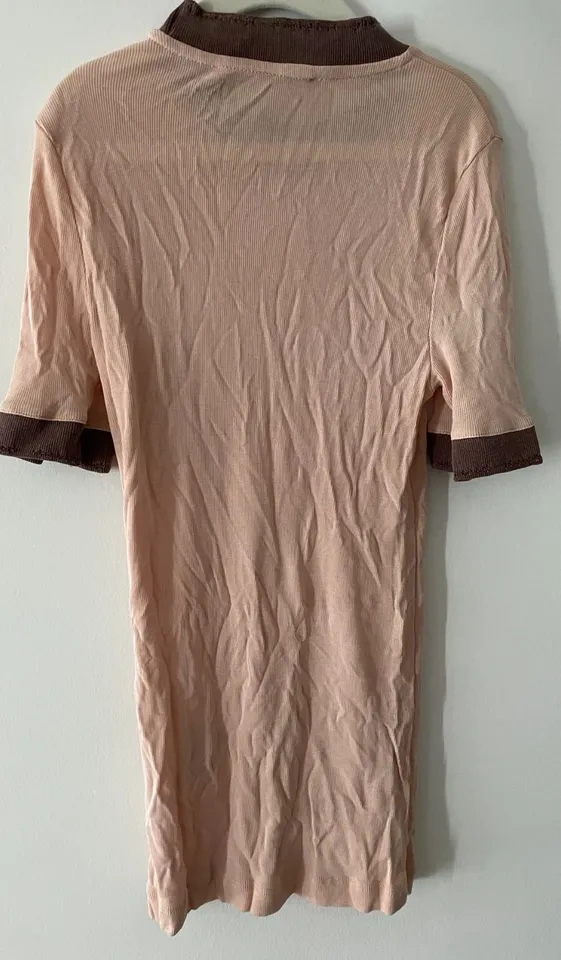 Acne Studios Pink & Brown Distressed Ringer T-Shirt Size S - photo 5