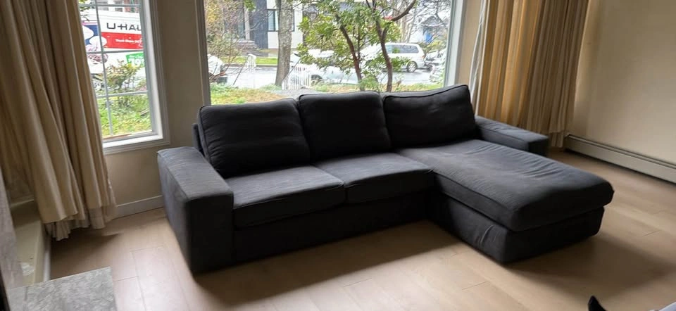Modern L-Shaped Sectional Sofa – Dark Grey - photo 3