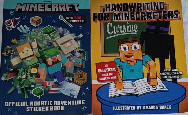 Minecraft Official Aquatic Adventure Sticker Book & Handwriting