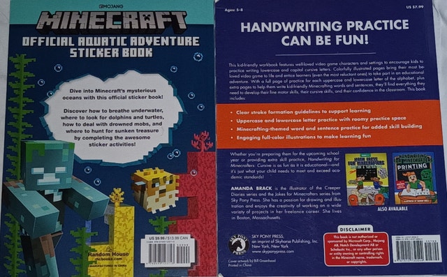 Minecraft Official Aquatic Adventure Sticker Book & Handwriting - photo 2