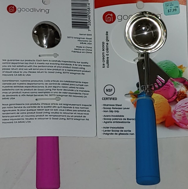 NEW Goodliving SS Ice Cream Lever Scoops