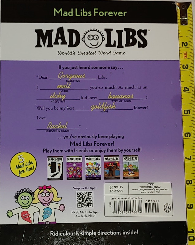 NEW Mad Libs Forever Book A Super Silly Way to Fill in the ____ - photo 2