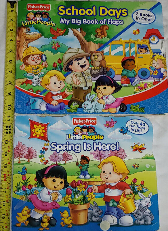 2 LG Fisher Price Little People Flaps Board Books
