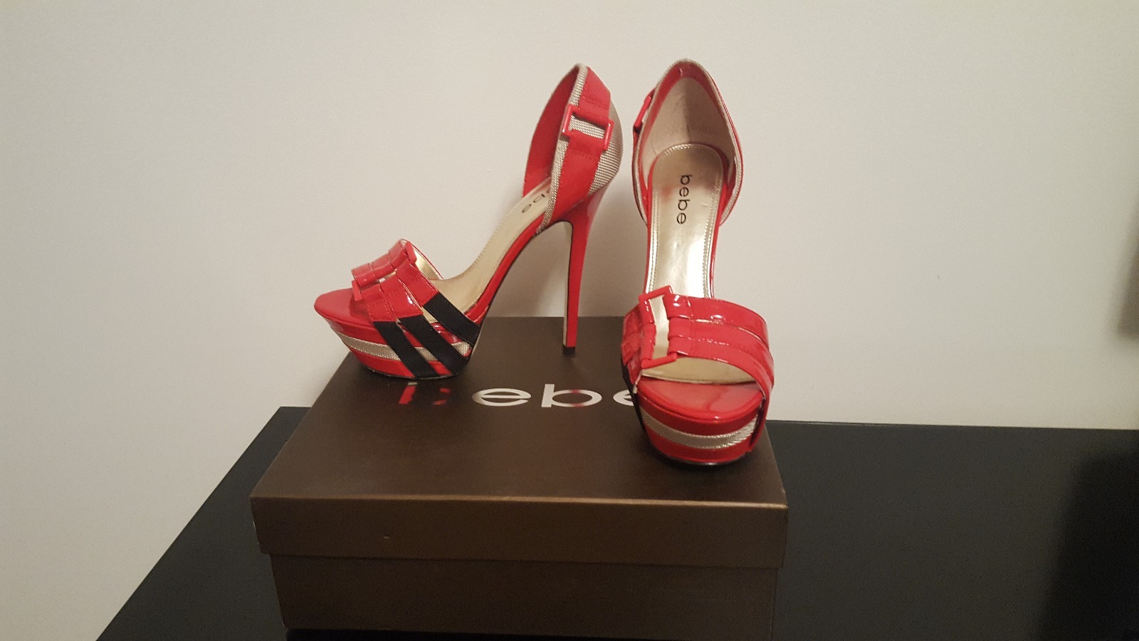 bebe high heels shoes, size 8, red HOT! SEXY!