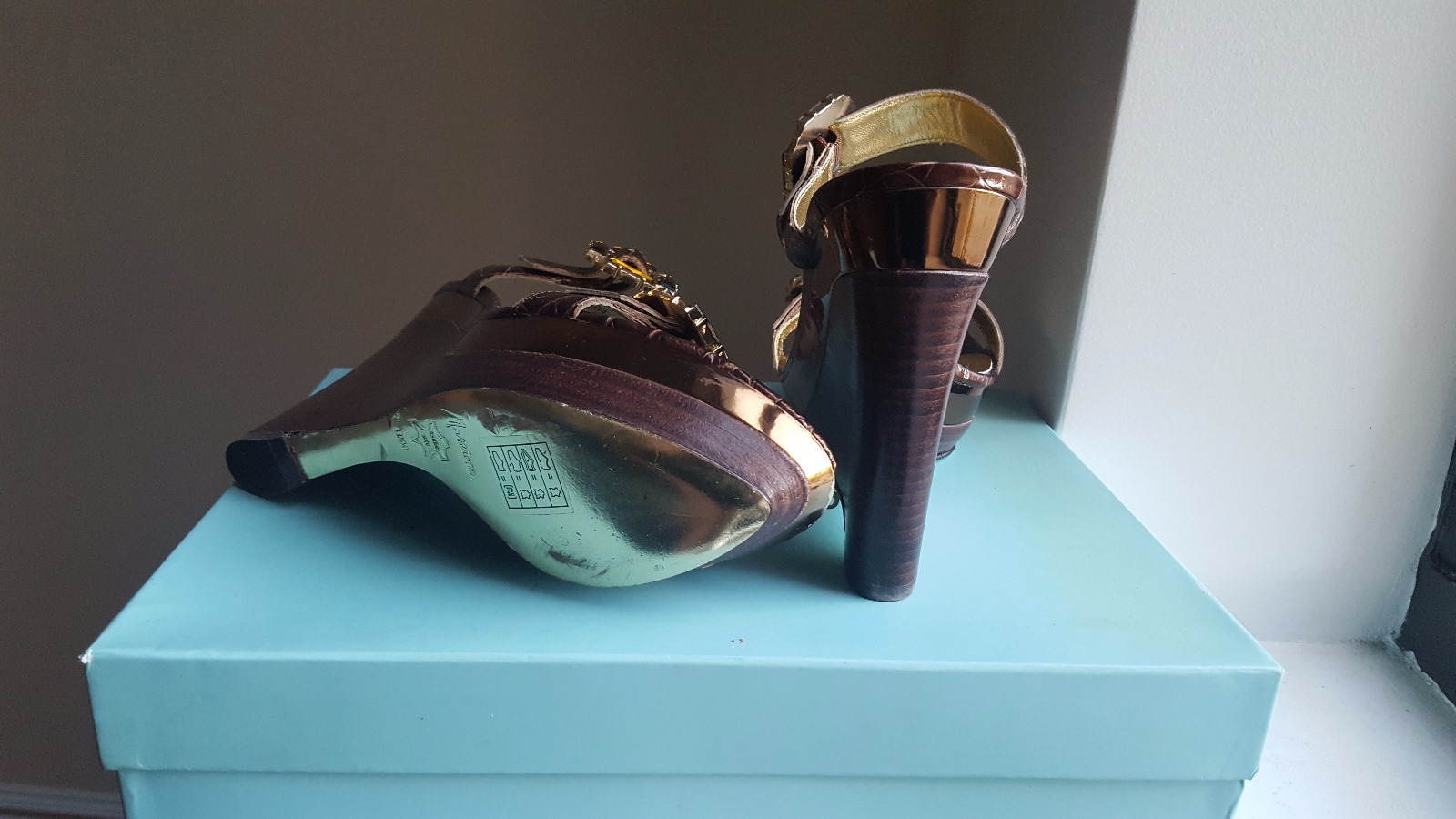 Marciano Women's Dark Brown Croco Heels, Size 8.5 - photo 2