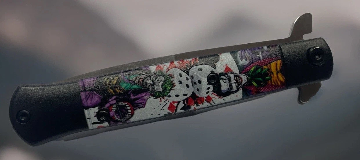 Joker Batman Like Die Cast Collectable Folding Pocket Knife