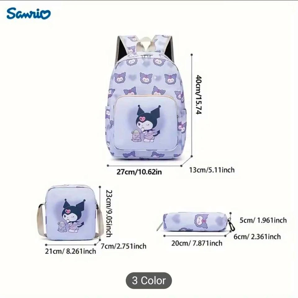 Set of 3 Sanrio Backpacks: Kuromi, Hello Kitty, My Melody - photo 2