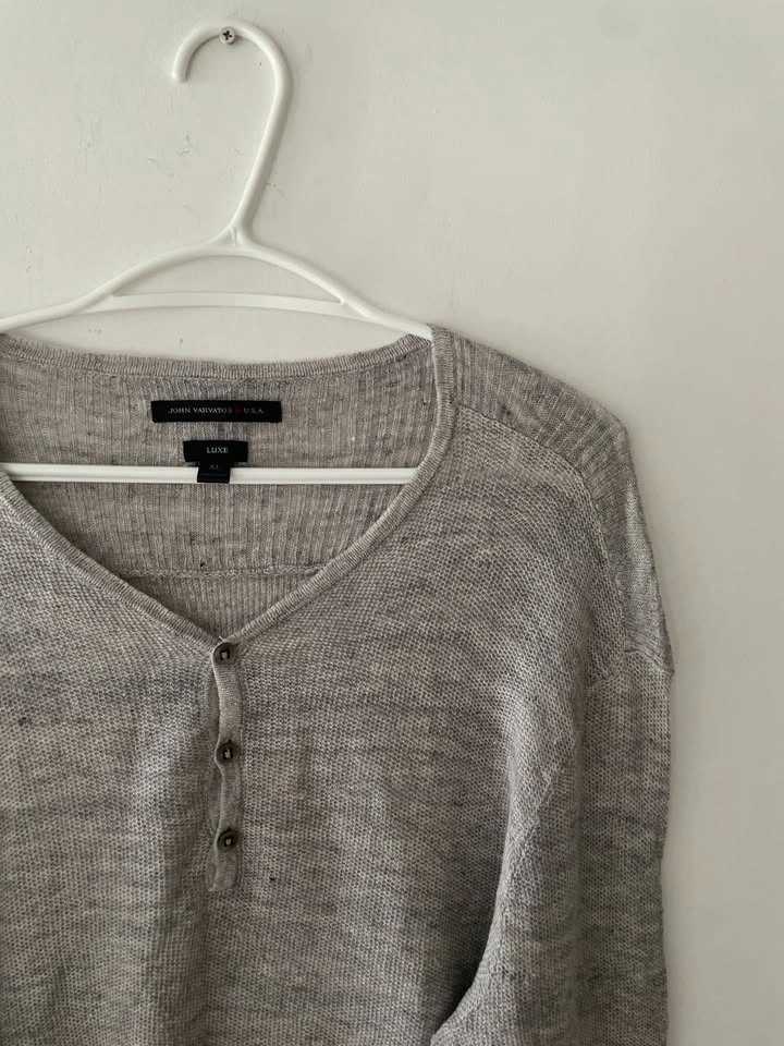 John Varvatos Luxe Henley Knit Sweater XL - photo 2