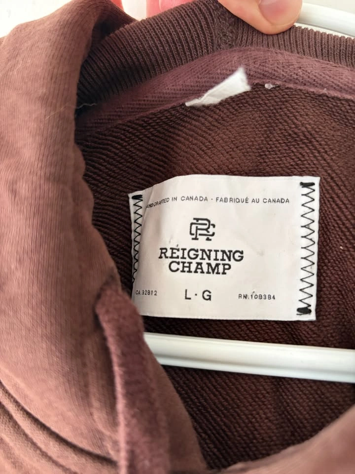 Reigning Champ Men's Burgundy Pullover Hoodie Size L - photo 3