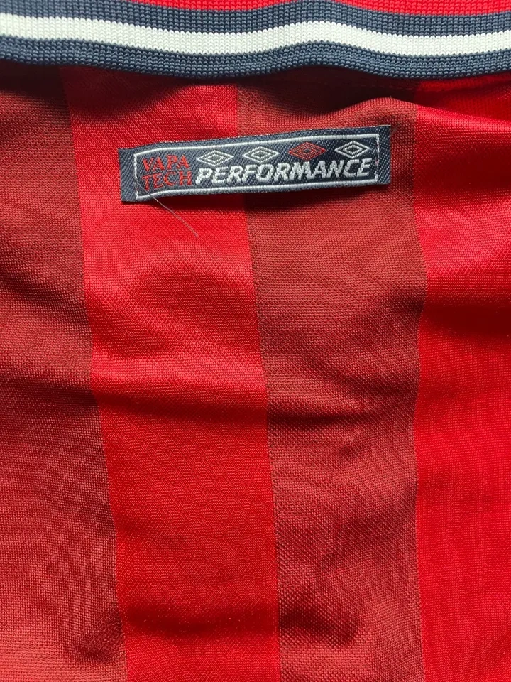 Vintage 1998 Umbro England Red Three Lions Jersey Size L - photo 5