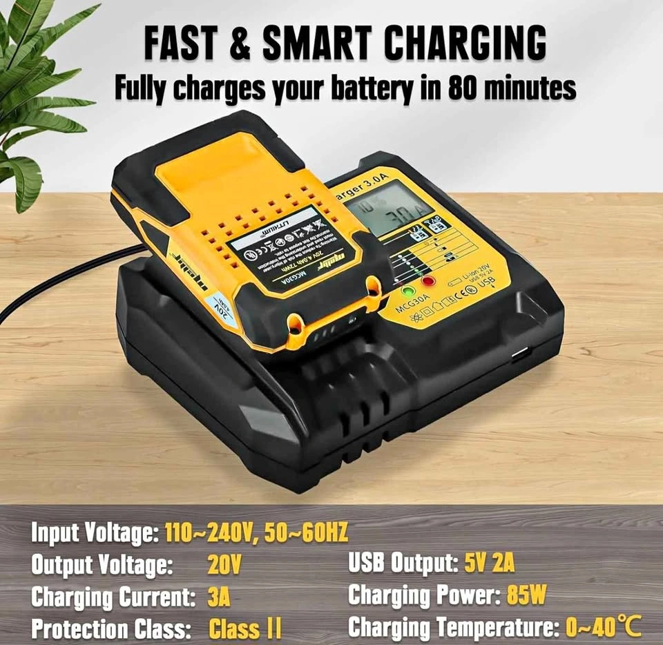 Mellif 20V 4.0Ah Battery and Digital Display Charger Set