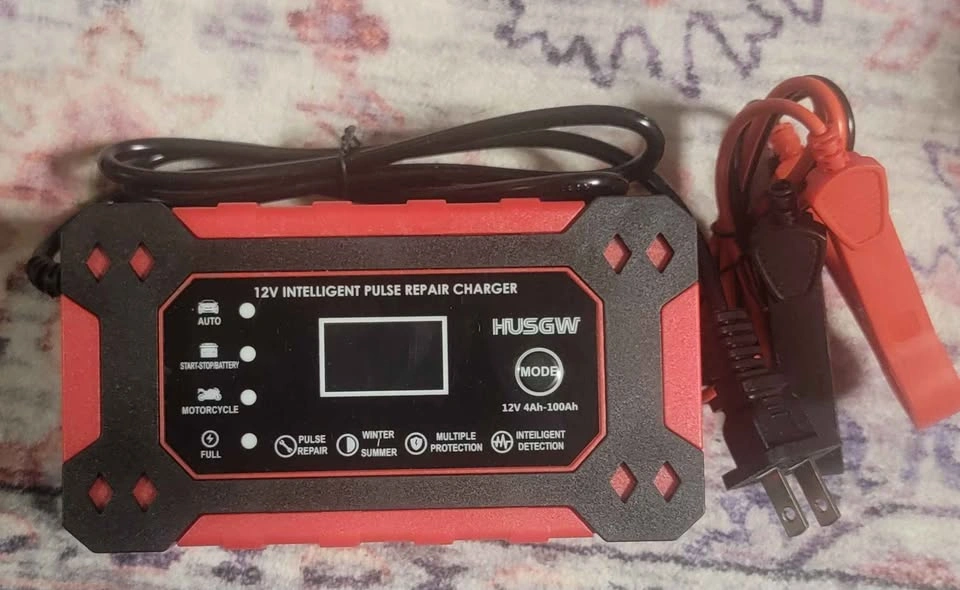 HUSGW 12V Intelligent Pulse Repair Charger Auto Motorcycle Batte - photo 2