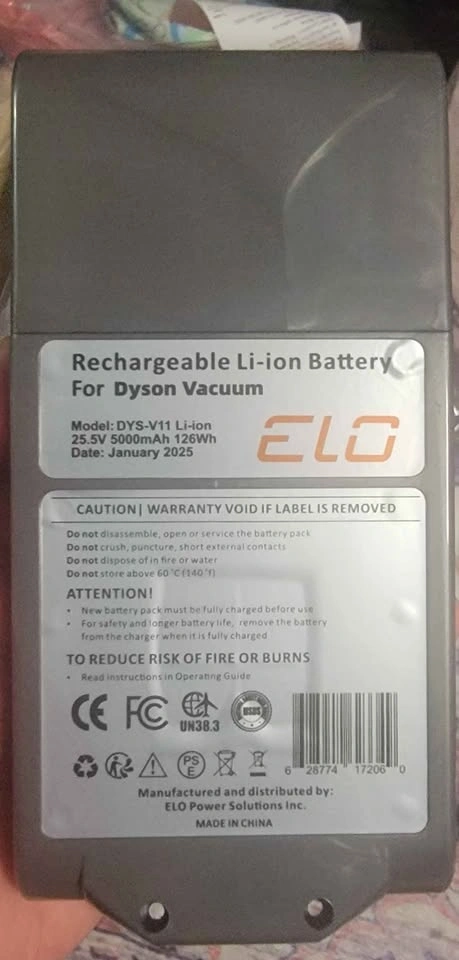 New ELO Battery for Dyson V11 Vacuum 25.5V 5000mAh - photo 4
