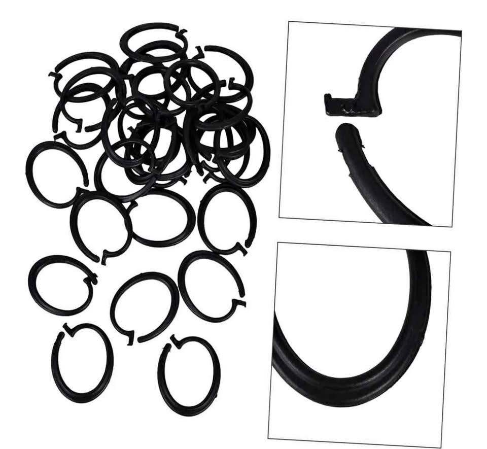 75 pcs Heavy Duty C-Shaped Hooks for Sunshade Curtains, Black🥕
